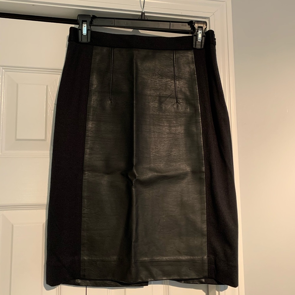 Faux leather pencil skirt